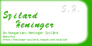 szilard heninger business card